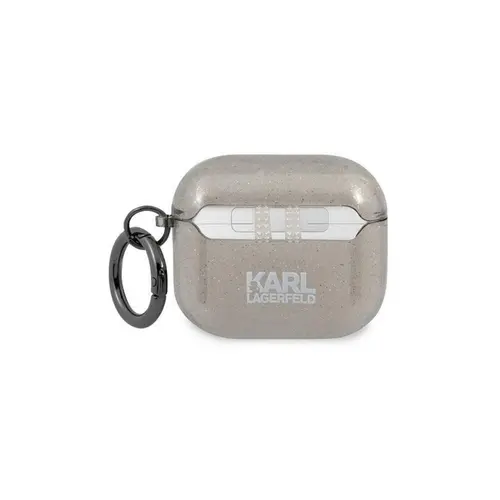 Husa Airpods 3 Karl Lagerfeld Glitter Karl's Head (Negru)