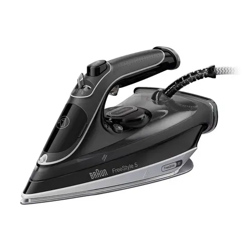 Fier de calcat Braun FreeStyle 5 SI5188BK, 2800 W, talpa EloxalPlus, Rezervor 0.33 l, Debit de abur 50 g/min, Jet de abur 220 g/min (Negru)