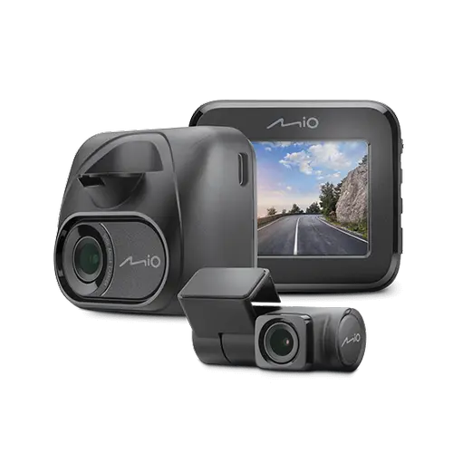 Camera video auto fata-spate MIO MiVue C595WD + MiVue T35, Ecran 2.0inch, 2MP 1080P, Wi-Fi, GPS (Negru)