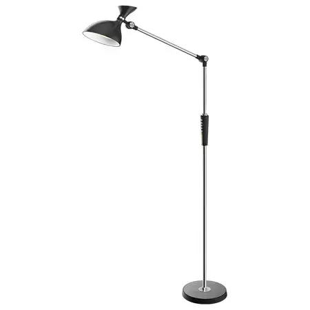 Lampa de podea LED  REBEL KOM1025, 12W+3W, 6500 K, 950 lm, diode SMD (Negru)