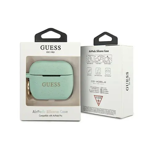 Husa Casti Guess Silicon Glitter pentru Airpods Pro (Verde)