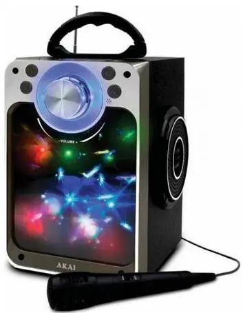 Boxa Portabila Akai CEU7300-BT, Bluetooth, Radio FM, Microfon (Negru)
