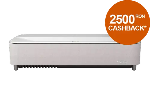 Videoproiector Epson Lifestudio Grand Plus EH-LS970W, 4K, 4000 lumeni, Sound by Bose, Google TV, Ultra-Short-Throw (Alb)