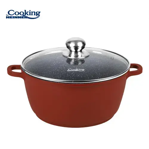 Semioala cu capac HEINNER CALABRIA, 40 x 17.5cm, 18.6L, aluminiu (Maro)