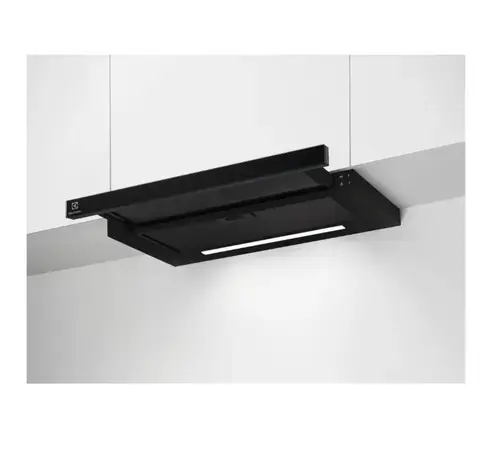 Hota telescopica incorporabila Electrolux LFP626AK, Putere de absorbtie 600 mc/h, 3 viteze, 60 cm, Sticla (Negru)