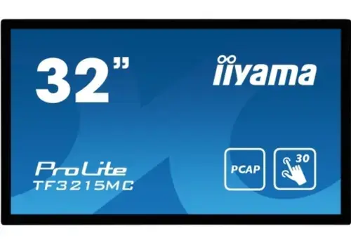 Monitor VA LED Iiyama 31.5inch TF3215MC-B2AG, Full HD (1920 x 1080), VGA, HDMI, DispayPort, Touchscreen (Negru)