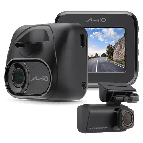 Camera video auto fata-spate Mio MiVue C595WD + MiVue T30, Ecran 2.0inch, 2MP 1080P, Wi-Fi, GPS (Negru)