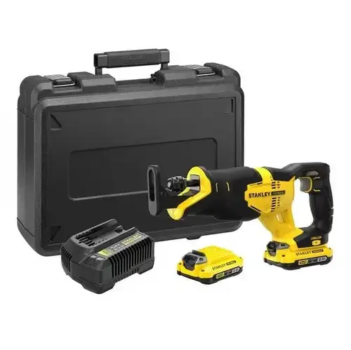Fierastrau sabie Stanley SFMCS300D2K-QW, 18 V, 2.0 Ah, 25.4 mm, 2 acumulatori, incarcator, valiza (Galben/Negru)