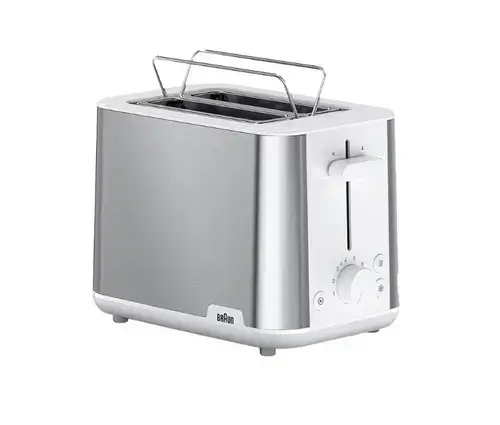 Prajitor de paine Braun PurShine HT 1510 WH, 2 felii, 900 W (Alb)