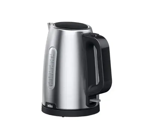 Fierbator de apa Braun WK1500 BK, 2200 W, 1.7 l, Oprire automata, Baza 360 (Negru/Inox)