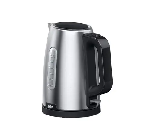 Fierbator de apa Braun WK1500 BK, 2200 W, 1.7 l, Oprire automata, Baza 360 (Negru/Inox)