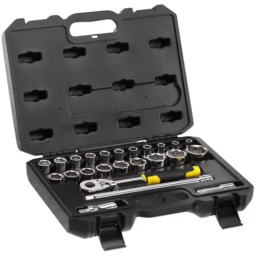 Trusa chei tubulare Stanley STMT82830-1, 24 piese, clichet 1/2inch (Argintiu/Negru)