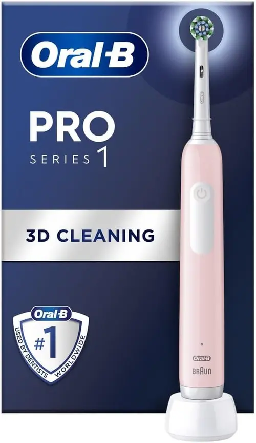 Periuta de dinti electrica Oral-B Pro Series 1, Curatare 3D, 3 moduri periaj, Timer, Senzor de presiune, 1 capat inclus (Roz)