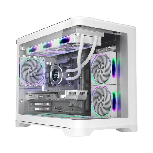 Carcasa 1STPLAYER UV6, Cube Tower, ARGB (Alb)
