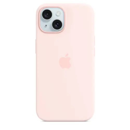 Husa Protectie Spate Apple MXPH3ZM/A pentru iPhone 15, Silicon, MagSafe (Roz deschis)