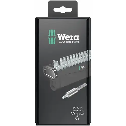 Set de biti WERA BIT-CHECK 30 TX, 30 biti, 1/4inch x 50 mm, Multicolor