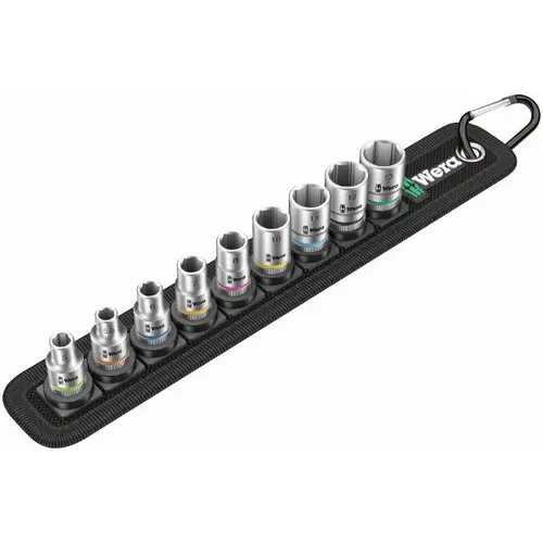 Trusa 9 biti, Wera, 1/4 inch, Multicolor