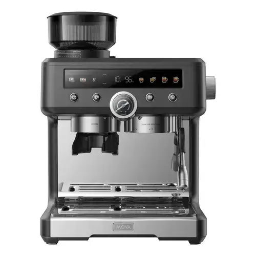 Espressor semi-automat MOVA S20 Pro, 2650 - 3200 W, 20 Bari, Dual boiler, Dual Pump, 12 Trepte de temperatura, 34 Trepte de macinare, Afisaj electronic (Negru)