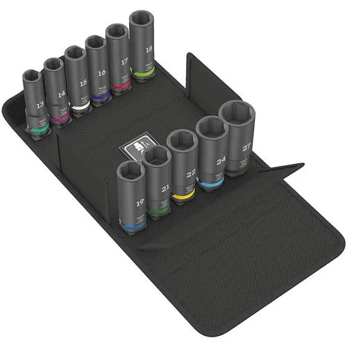 Set tubulare de impact, hexagonal, 1/2 inch, 11 bucati, Wera 8790C Impaktor Deep SET1