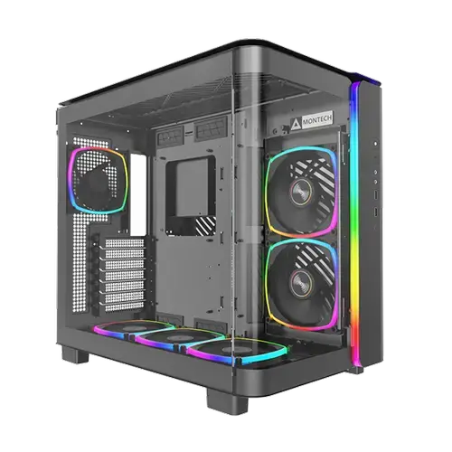 Carcasa Montech KING 95 PRO CAMTKGPRO95BK, Middle Tower, 6 ventilatoare incluse (Negru)