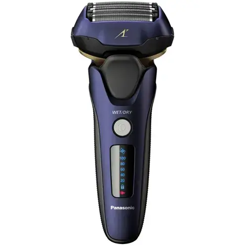 Aparat de ras electric cu 5 lame Panasonic ES-LV67-A803, motor liniar, cap Multi-Flex 16D, senzor de barba (Bleumarin/Negru)