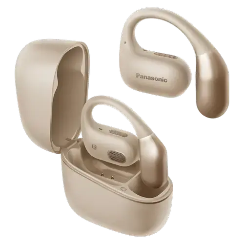 Casti alergare True Wireless In-Ear Panasonic RB-F10DE-C, Bluetooth, ENC, Autonomie 25 ore, IPX4 (Bej)
