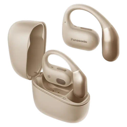 Casti alergare True Wireless In-Ear Panasonic RB-F10DE-C, Bluetooth, ENC, Autonomie 25 ore, IPX4 (Bej)