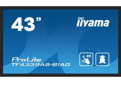 Ecran Profesional IPS LED Iiyama 42.5inch TF4339AS-B1AG, UHD (3840 x 2160), HDMI, DisplayPort, Boxe, Touchscreen (Negru)