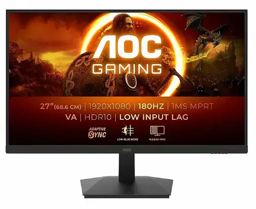 Monitor Gaming Fast VA LED AOC 27inch C27G4ZXU, Full HD (1920 x 1080), HDMI, DisplayPort, Ecran curbat, Boxe, 280 Hz, 0.3 ms (Negru)