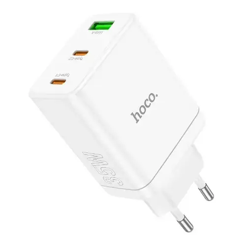 Incarcator Retea HOCO N33, 35 W, 3 A, 1 x USB-A, 2 x USB-C (Alb)