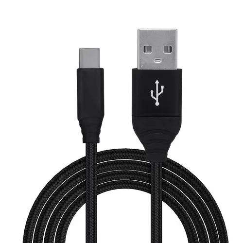 Cablu de date Spacer, USB 3.0 (T) la Type-C (T), braided 2.1A, retail pack, 0.5m, Negru