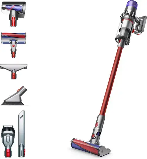 Aspirator vertical Dyson V11 Fluffy (2023), 60 minute autonomie, 0.76 L (Nichel/Rosu)