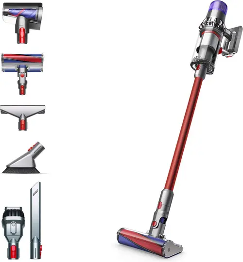 Aspirator vertical Dyson V11 Fluffy (2023), 60 minute autonomie, 0.76 L (Nichel/Rosu)