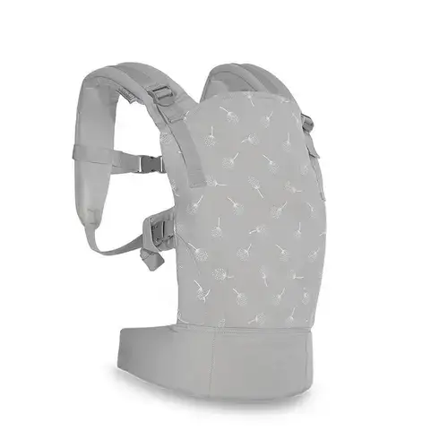 Marsupiu ergonomic pentru copii  Lorelli Wally Grey Floral, din bumbac/poliester, pliabil, buzunar frontal, centuri ajustabile pentru umar si talie, 0-20 Kg