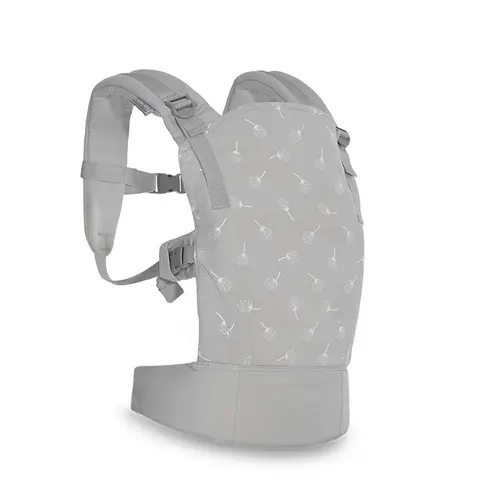 Marsupiu ergonomic pentru copii  Lorelli Wally Grey Floral, din bumbac/poliester, pliabil, buzunar frontal, centuri ajustabile pentru umar si talie, 0-20 Kg