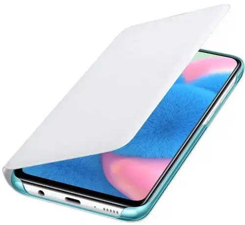 Protectie Book Cover Samsung EF-WA307PWEGWW pentru Samsung Galaxy A30s (Alb)