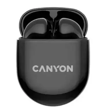 Casti True Wireless Canyon TWS-6, Bluetooth, Touch Control, Gaming Mode, Microfon (Negru)