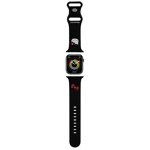Curea Hello Kitty Silicone Kitty Head pentru Apple Watch 49mm / 46mm / 45mm / 44mm / 42mm Series, Negru