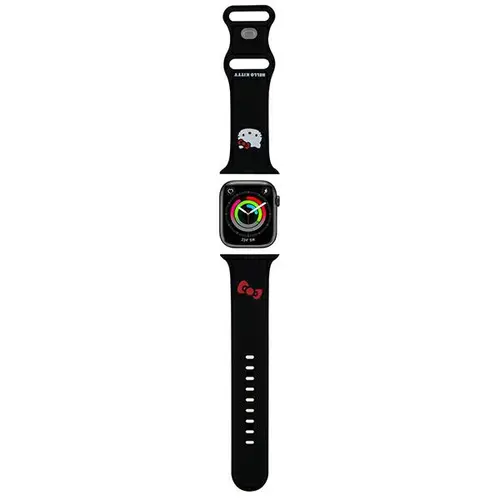 Curea Hello Kitty Silicone Kitty Head pentru Apple Watch 49mm / 46mm / 45mm / 44mm / 42mm Series, Negru