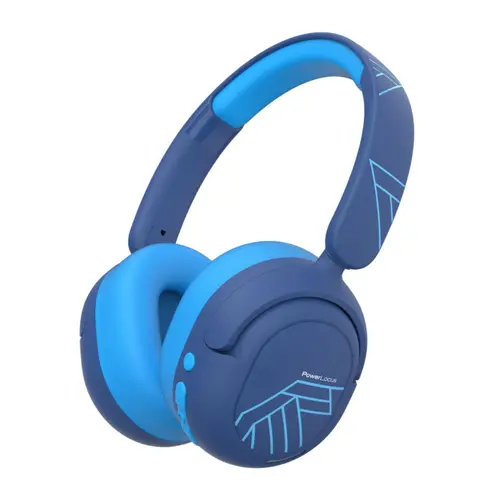 Casti Stereo Wireless PowerLocus Lion Kids, pentru copii (Albastru)