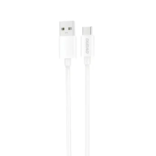 Cablu pentru incarcare si transfer de date Dudao L4ST, USB/USB-C, 2A, 1m, Alb