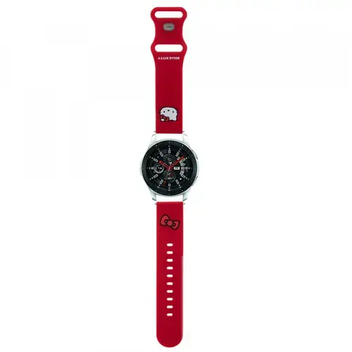 Curea Hello Kitty Silicone Kitty Head pentru Samsung Galaxy Watch / Huawei Watch 46mm / 45mm / 41mm Series, Rosu