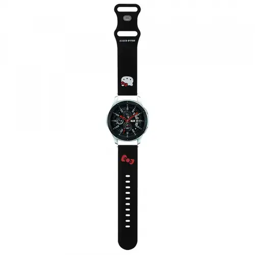 Curea Hello Kitty Silicone Kitty Head pentru Samsung Galaxy Watch / Huawei Watch 46mm / 45mm / 41mm Series, Negru