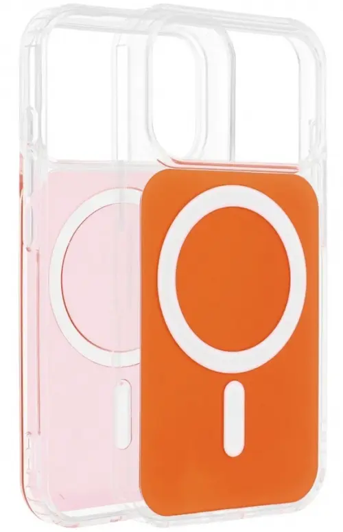 Husa MagSafe pentru Apple iPhone 17e / 16e, OEM, Clear Fusion Mag Cover, Portocalie