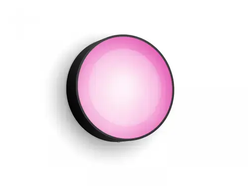 Aplica LED RGB pentru exterior Philips Hue Daylo, 15W (80W), 1050 lm, lumina alba si color (2000-6500K), IP44, 220x76mm, Negru