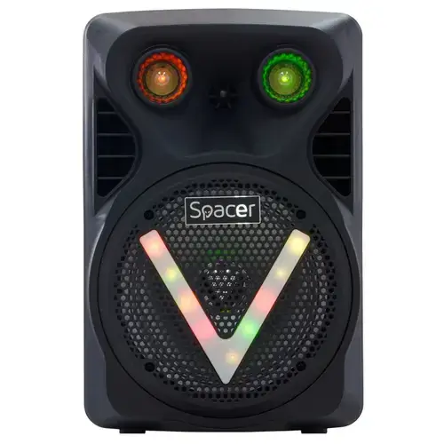 Boxa Spacer portabila bluetooth WildCat, tip troler, RMS 35W, acumulator 3.7V 1800 mAh, input AUX audio, USB/microSD, Black