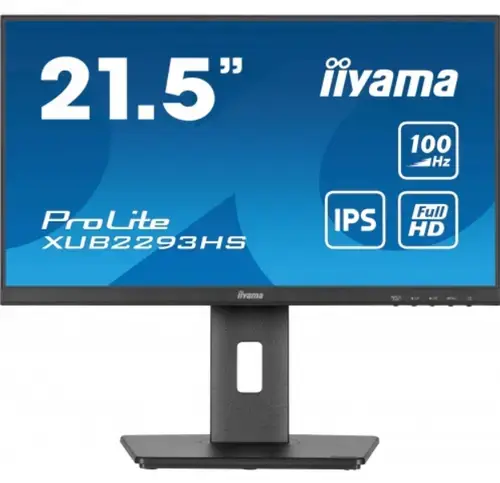 Monitor IPS LED iiyama Prolie 21.5inch XUB2293HS-B6, Full HD (1920 x 1080), HDMI, DisplayPort, Boxe, Pivot, 100 Hz, 1 ms (Negru)