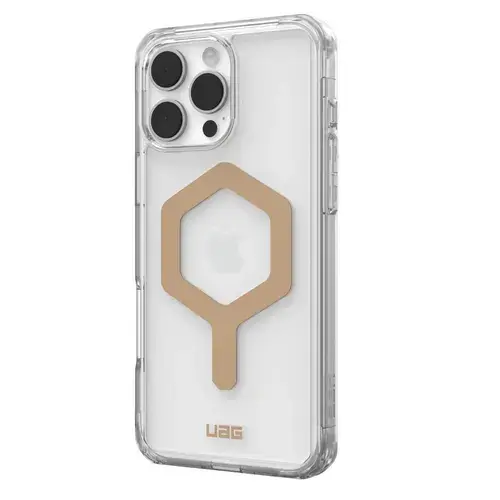 Husa Plyo Magsafe UAG pentru iPhone 16 Pro Max, Transparent/Auriu