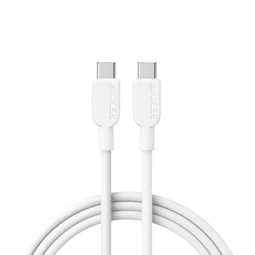 Cablu de date Anker 310, USB-C la USB-C, 240 W, 1.8 metri (Alb)