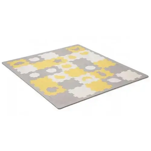 Covoras de joaca pentru copii KinderKraft LUNO SHAPES, puzzle 3D, 1850 x 1650mm (Galben)